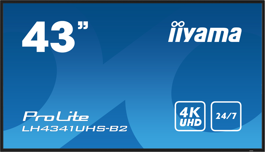 iiyama ProLite LH4341UHS-B2 – 43" 4K Display, 500 cd/m² Helligkeit für 24/7 Digital Signage & Dauerbetrieb